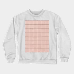 Large Grid Pattern - Pale Pink Crewneck Sweatshirt